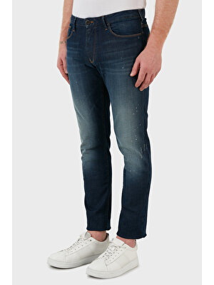 Emporio Armani Pamuklu Slim Fit Normal Bel Dar Paça Jeans Erkek Kot Pantolon 3L1J06 1DY3Z 0942