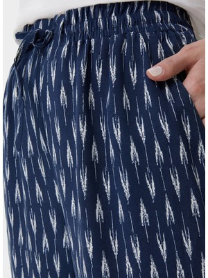 Lee Cooper Lastikli Normal Kalıp Desenli Lacivert Kadın Pantolon - 222 LCF 221002