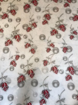 Polset Şeffaf Desenli Masa Örtüsü 80 cm x 105 cm 1.8mm Pvc Masa Örtüsü Koruyucu