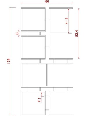 Rafkestir Ozy Suntalam Kitaplık ( 86 x 178 cm ) Krem ( Mat )