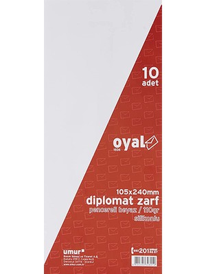 Oyal Diplomat Zarf Pencereli 110 gr Silikonlu Beyaz 10'lu Paket
