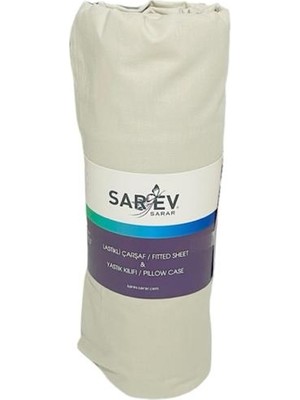 Sarev Fitted Lastikli Çarşaf Ranforce Çift Kişilik 160 x 200 cm Bej