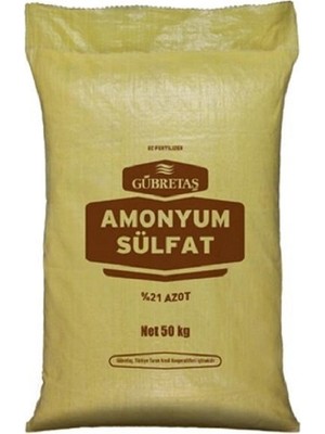 Gübretaş Amonyüm Sülfat %21 Azot Kükürt Bahçe Çiçek Ağaç Bitki Besini Kök Gövde Geliştirici Yeşillendirici Üst Şeker Çim Gübresi 50 kg