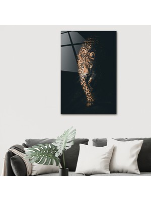 Decorita Hayvanlar | Cam Tablo | Leopar | 40cm x 60cm