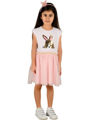 Silversun Pembe Renkli Payet Nakışlı Kız Çocuk Tütü Elbise |ek 219042
