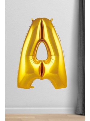 Pekshop A Harfi Folyo Balon Gold 100 cm 40 Inç 1 Metre Altın