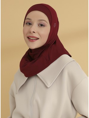 Tuva Düz Hijab Spor Bone - Koyu Bordo - Tuva