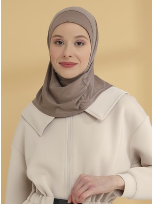 Tuva Düz Hijab Spor Bone - Koyu Vizon - Tuva