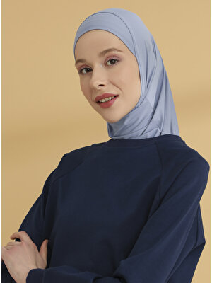Tuva Düz Hijab Spor Bone - Kot Mavi - Tuva