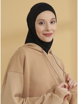 Tuva Düz Hijab Spor Bone - Siyah - Tuva