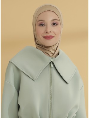 Tuva Düz Hijab Spor Bone - Bej - Tuva