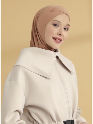 Tuva Çapraz Hijab Spor Bone - Karamel - Tuva
