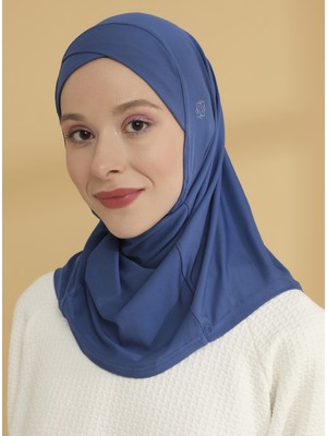 Tuva Çapraz Hijab Spor Bone - Indigo Mavisi - Tuva