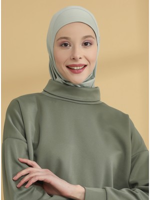 Tuva Düz Hijab Spor Bone - Kına Yeşili - Tuva