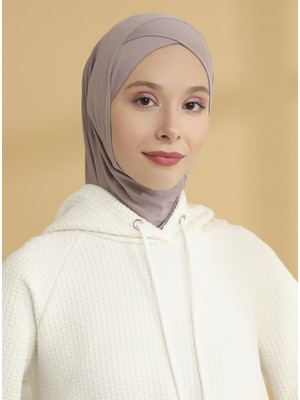 Tuva Çapraz Hijab Spor Bone - Duman Gülü - Tuva