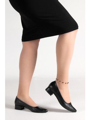 Woggo 11404-272 Cilt 3 cm Topuk Kadın Ayakkabı Siyah