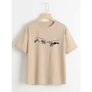 Bej Michelangelo El Tişört