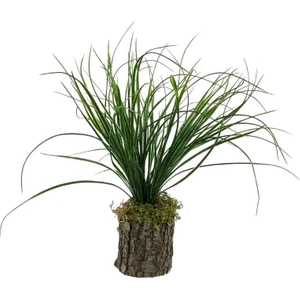 Yapay Çiçek Kütük Saksıda Saz Otu 35CM Dekoratif Masa Çiçeği 40*20CM