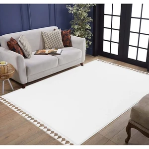 Valery Home Comfort Puffy Peluş Halı Beyaz  Saçaklı