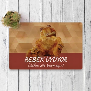 Garfield Bebek Uyuyor Dijital Baskılı 50X70CM Dekoratif Çok Amaçlı Iç ve Dış Kapı Paspası