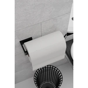 Metal Siyah Kağıt Rulo Havluluk Peçetelik, Yapışkanlı Tasarım Banyo Askısı
