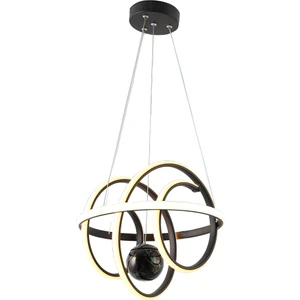TT Aydınlatma TT005TPL-SY Tt Aydınlatma Burgu Modeli Mat Siyah Mermer Desen Toplu LED Avize