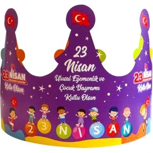 23 Nisan Temalı Karton Taç - 25 Adet