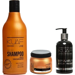 Tuzsuz Keratin Şampuan 500 ml + Saç Maskesi Keratin 250 ml + Soyulabilir Siyah Yüz Maskesi 250 ml
