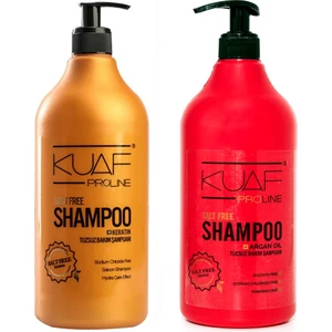 Tuzsuz Keratin Bakım Şampuanı 1000ML + Tuzsuz Argan Yağlı Bakım Şampuanı 1000ML