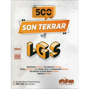 Spoiler Yayınları 8. Sınıf Lgs Son Tekrar 500 Soru