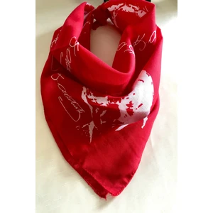Als Accessories Atatürk Portreli ve Imzalı Kırmızı Renk %100 Cotton Bandana Fular