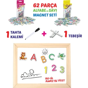 Ahşap Tablet Tahta 62 Parça Magnetli