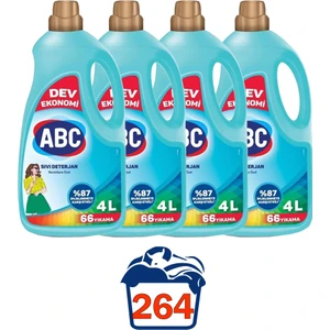 Abc Sıvı Çamaşır Deterjanı Renkliler Için 4 Lt 4 Lü Set 264 Yıkama