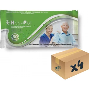 Has-Pet Antibakteriyel Perine Bölgesi Temizleme Havlusu 17X22 cm 50'li 4 Paket