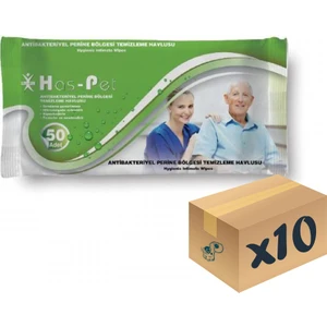 Has-Pet Antibakteriyel Perine Bölgesi Temizleme Havlusu 17X22 cm 50'li 10 Paket
