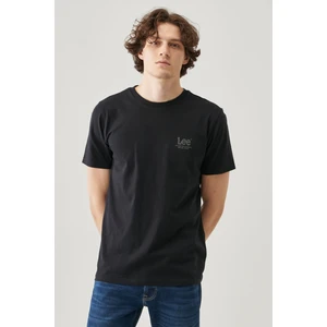 Lightweight Logo Erkek Siyah Bisiklet Yaka Tişört