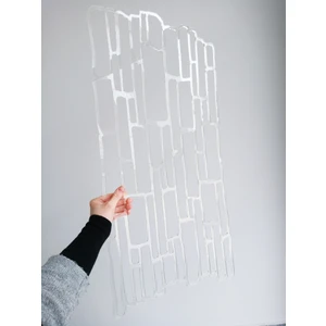 Tuğla Stencil Şablon Kalın Malzeme Rölyef Pasta, Dekoratif Sıva ve Saten Alçıya Uygun Rustik Model ( 3mm )