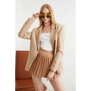Lime Moda Palazzo Ceket-Bej