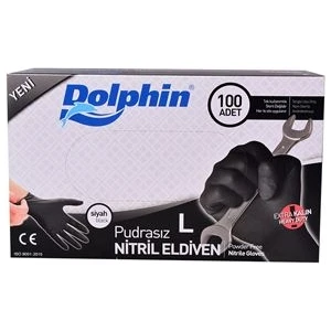 Nitril Eldiven Siyah Ekstra Kalın L Beden 100'lü