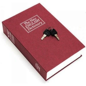 Hediye Filesi Sözlük Kitap Kasa Şeklinde Gizli Kasa Metal Kumbara Kasa Bordo