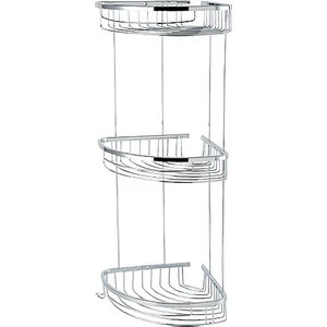 Çelik Banyo Paslanmaz Pirinç Destina 3'lü 19*19 cm Şampuanlık Süngerlik Köşelik