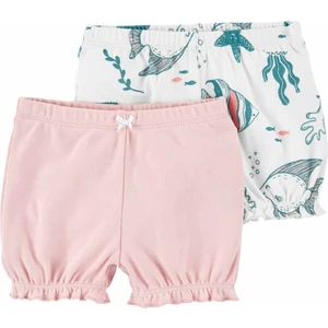 Kız Bebek Şort Set 2'li Paket Pembe