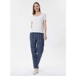 Lee Cooper Lastikli Normal Kalıp Desenli Lacivert Kadın Pantolon - 222 LCF 221002