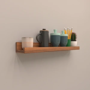 Setli Duvar Rafı 60 cm  Hareli Ceviz (Mat)