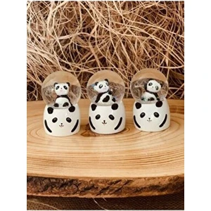 Mini Boy Panda Kar Küresi Işıklı 6.5 cm