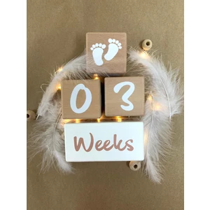 Bianne Atölyesi Bi Anne Atölyesi Bebek ve Çocuklar Için Ahşap Anı Küpü Anı Küpü Seti Hamilelik,doğum Fotoğraf Çekimi ve Dekorasyon 5272