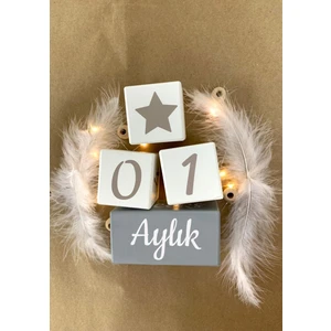 Bianne Atölyesi Bi Anne Atölyesi Bebek ve Çocuklar Için Ahşap Anı Küpü Anı Küpü Seti Hamilelik,doğum Fotoğraf Çekimi ve Dekorasyon 5236