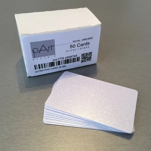 Pvc Metalik Gümüş Yaldız Termal Kart 50 Adet
