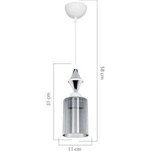 Akses Karo Krom Tekli Optik Füme Sarkıt Salon Yemek Odası Oturma Odası Antre Mutfak Çocuk Odası Yatak Odası