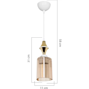 Akses Karo Gold Tekli Optik Üçgen Bal Sarkıt Salon Yemek Odası Oturma Odası Antre Mutfak Çocuk Odası Yatak Odası